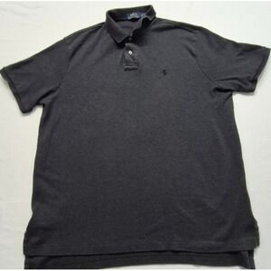 Polo Ralph Lauren men's black solid classic cotton polo black logo XL golf